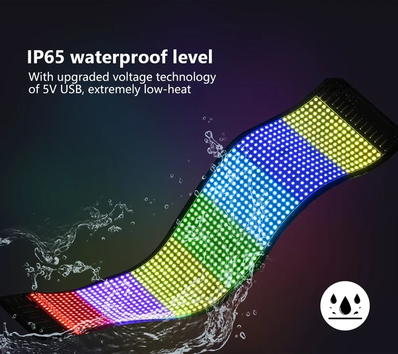LED Matrix Pixel Panel, Scrolling Bright Advertising LED Signs, Flexible USB 5V LED Car Sign Bluetooth App Control