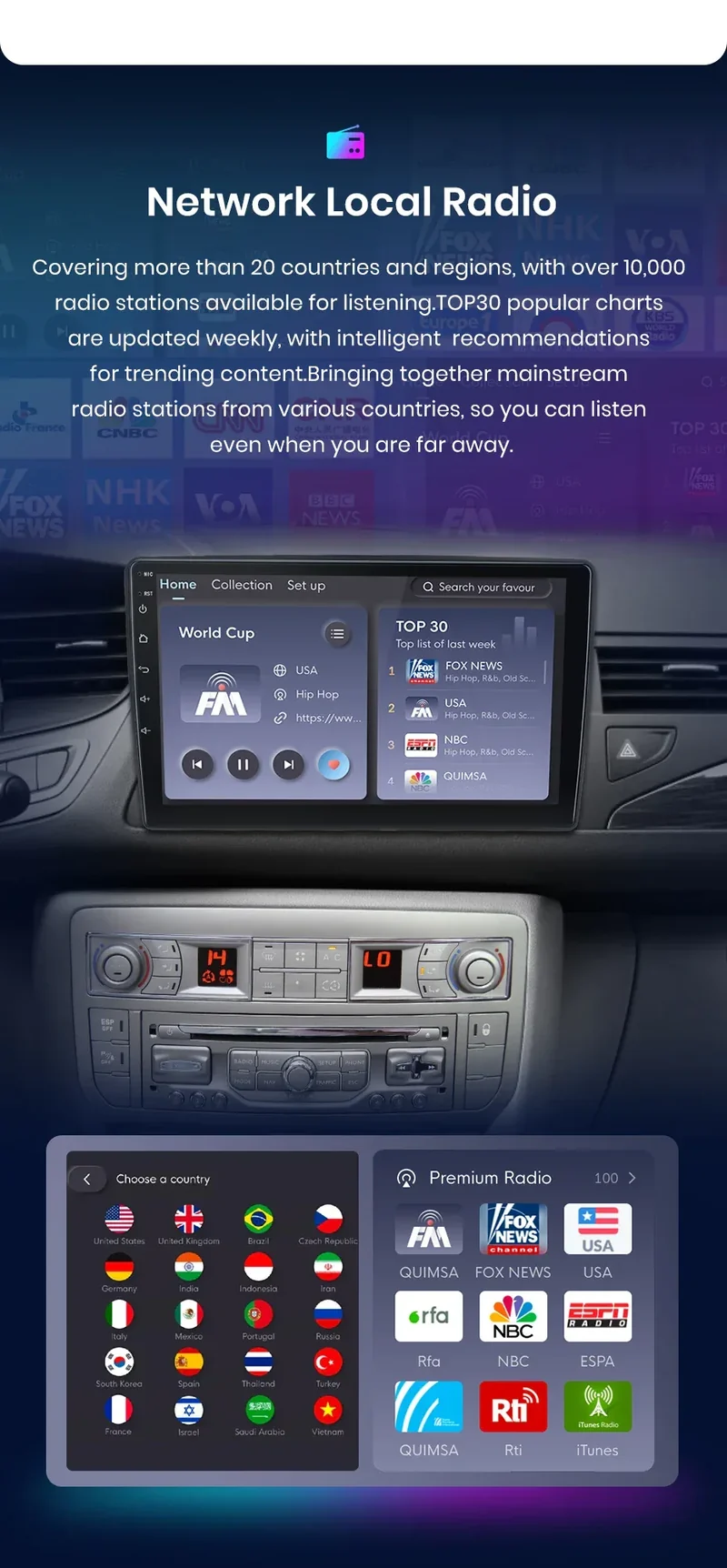 Junsun Wireless CarPlay Android Auto Car Radio For Citroen C5 2008 2009 2010-2017 RDS 4G WiFi GPS 2din BT Car accessories