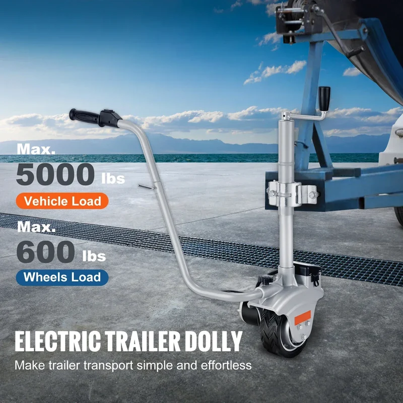 SucceBuy 5000lbs Electric Trailer Dolly 12V Trailer Jockey Wheel with 22 ft/min Speed & Adjustable Height for Moving Caravan