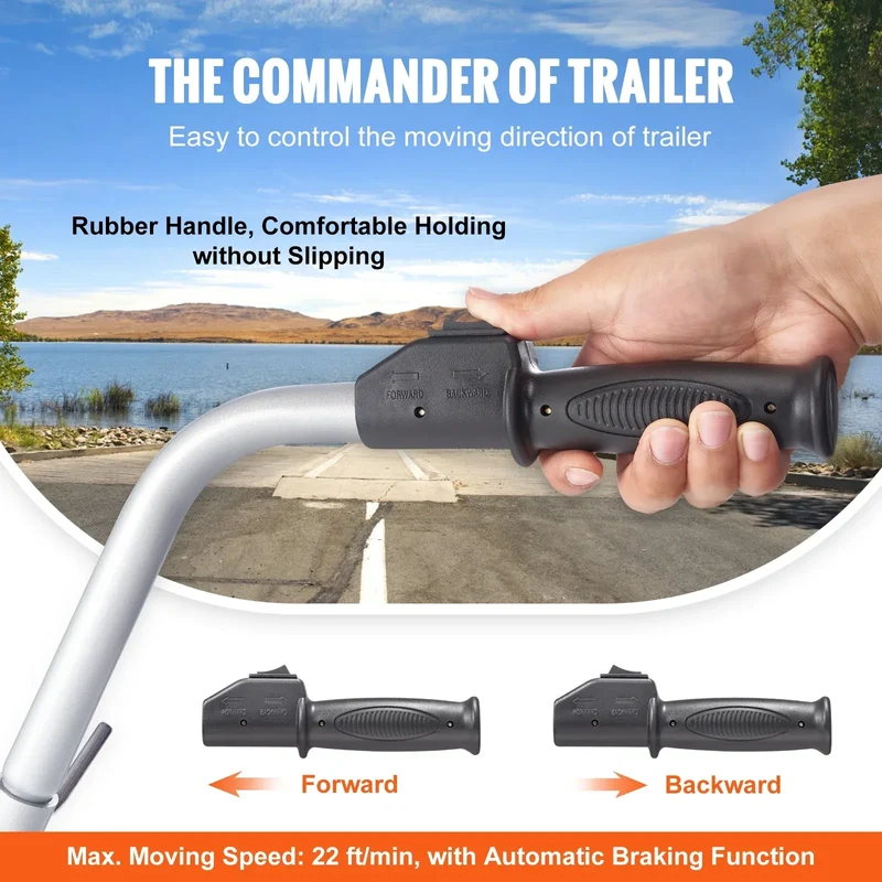 SucceBuy 5000lbs Electric Trailer Dolly 12V Trailer Jockey Wheel with 22 ft/min Speed & Adjustable Height for Moving Caravan