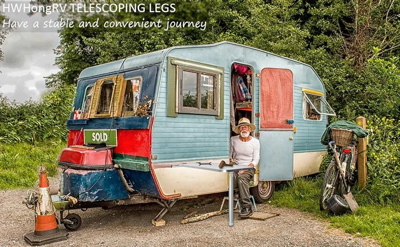 54CM-93cm camper folding telescopic table legs with two 50cm crossbars, adjustable table legs telescoping legs rv table legs