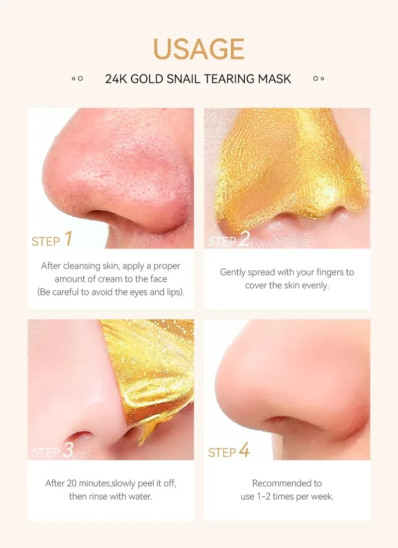LAIKOU 24K Gold Sakura Peeling Face Mask Anti Wrinkle Whitening Blackhead Removal Facial Tear Off Mask Skin Care Products