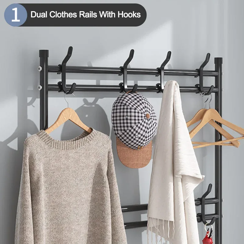 Clothes Hat Hangers Shoe Rack Multi-ayer Shoe Rack Simple Floor Shoes and Hat Racks Load-bearing Living Room Organizer Shelf