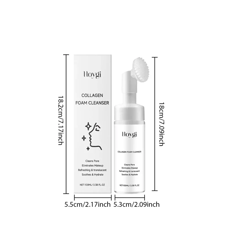Collagen Facial Cleanser Mousse Deep Cleansing Skincare Controls Oil Moisturizing Firming Face Wash Foam Cleanser Skin Care