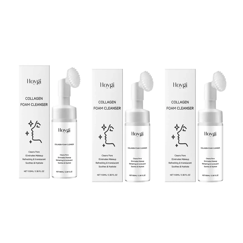 Collagen Facial Cleanser Mousse Deep Cleansing Skincare Controls Oil Moisturizing Firming Face Wash Foam Cleanser Skin Care