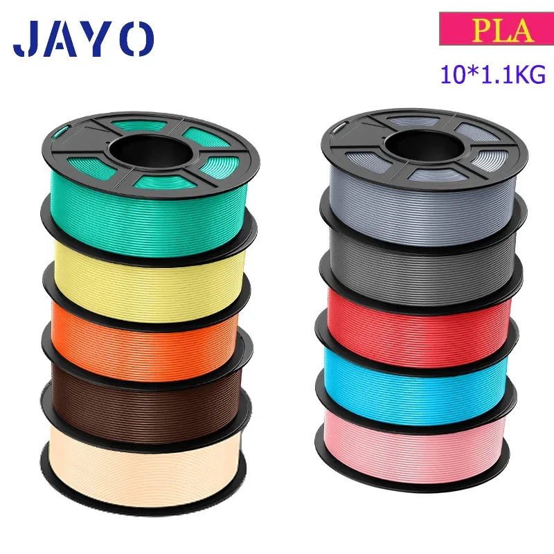 JAYO 3D Filament PLA 8Rolls 10Rolls 175mm 3D printing no bubbles no drawing smooth multiple colors optional 11kg for 3D printing