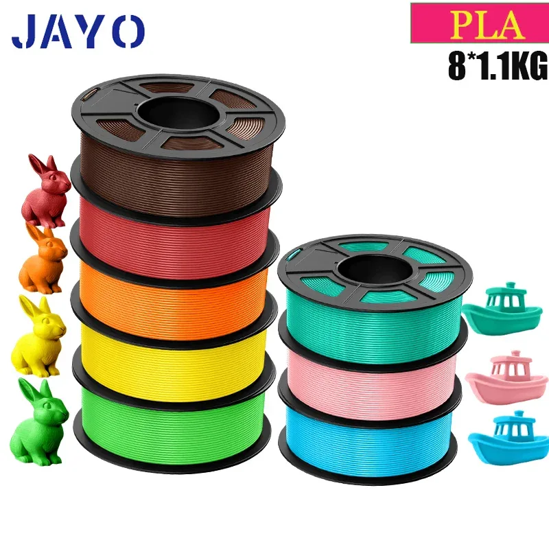 JAYO 3D Filament PLA 8Rolls 10Rolls 175mm 3D printing no bubbles no drawing smooth multiple colors optional 11kg for 3D printing