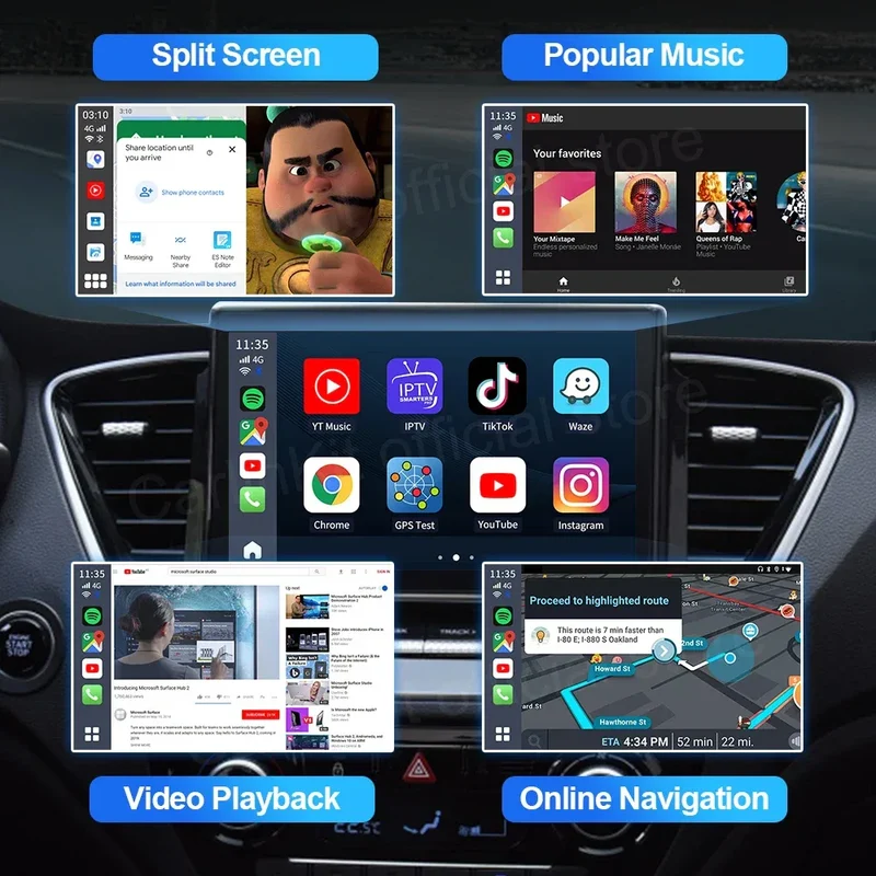 CarlinKit CarPlay Ai Box Android 13 Plus QCM6125 8-core Wireless Android Auto& CarPlay Car USB Adapter FOTA Upgrade For Netflix