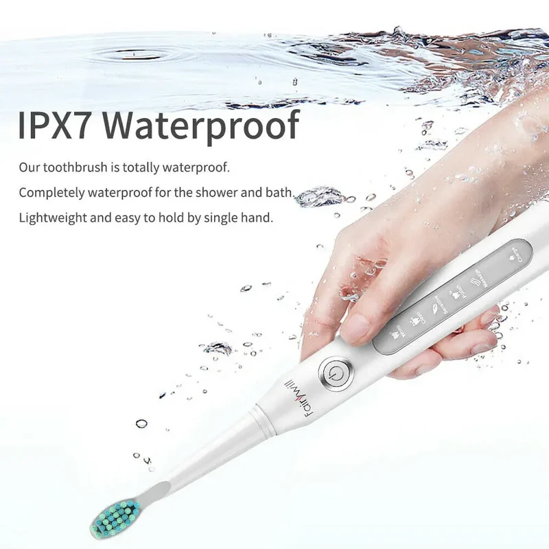 Fairywill Electric Sonic Toothbrush FW-507 USB Charge Rechargeable Adult Waterproof Electronic Tooth Brushes Replacement Heads s