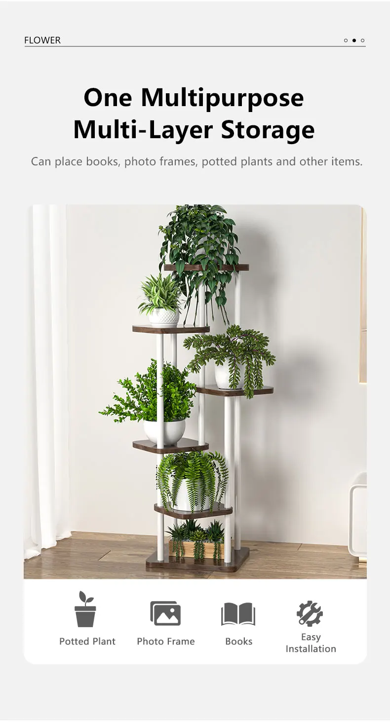 Plant Stand Stand For Flowers Iron 6/7/8Layers Plant Shelf Plant Organizer Storage Plant Holder Display Stand Garden Decoration