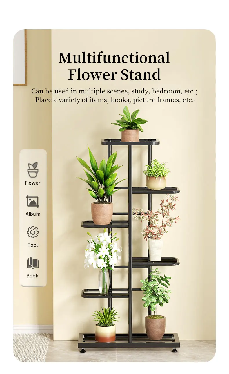 Plant Stand Stand For Flowers Iron 6/7/8Layers Plant Shelf Plant Organizer Storage Plant Holder Display Stand Garden Decoration