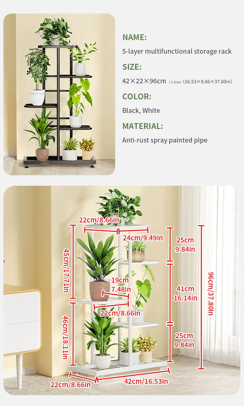 Plant Stand Stand For Flowers Iron 6/7/8Layers Plant Shelf Plant Organizer Storage Plant Holder Display Stand Garden Decoration