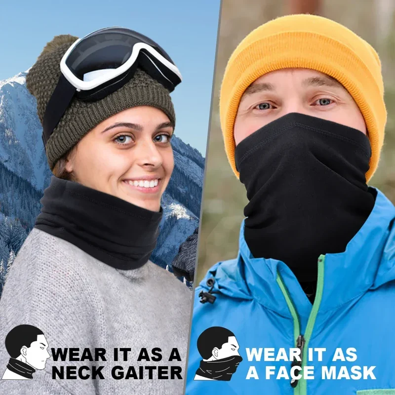Winter Fleece Thermal Neck Warmer Gaiter Bandana Face Mask Ear Cover Tube Scarf Skiing Snowboard Neckerchief Headband Women Men
