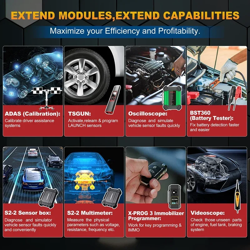 LAUNCH X431 PRO ELITE 8 inch Car Diagnostic Tools Auto OBD OBD2 Scanner All System CAN FD/DOIP Active Test 31 Reset ECU Coding