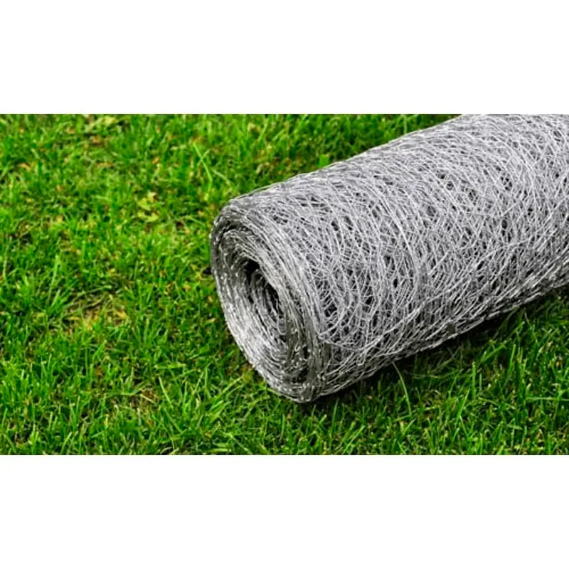 W2B VidaXL Galvanized Steel 82'x2.5' Chicken Wire Fence Silver Steel Wire Mesh