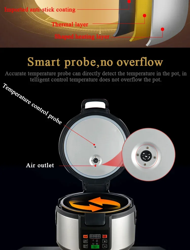 Hot Sale Electric Multicooker Rice Cooker Price Automatic Can Cook Pearl Pot Cooking 16L