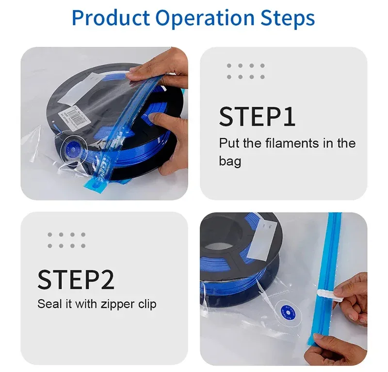 Reusable Vacuum Storage Bags 3D Printer Filament Electric Vacuum Pump Air Valve Pump Sealing Vegetables Food Storage Zipper Bag