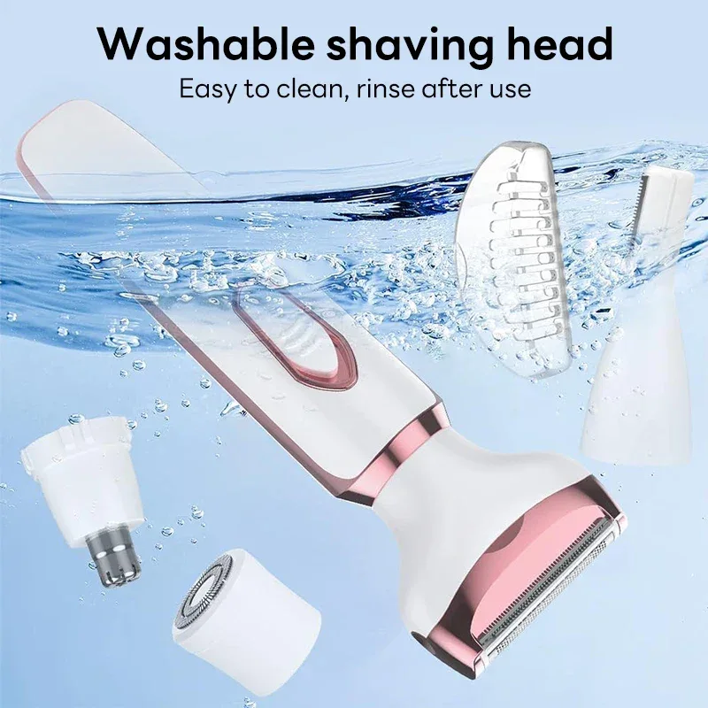 4 in 1 Electric Epilator Bikini Eyebrow Nose Women Lady Facial Hair Removal Trimmer Face Body Painless Female Shaver Depilator