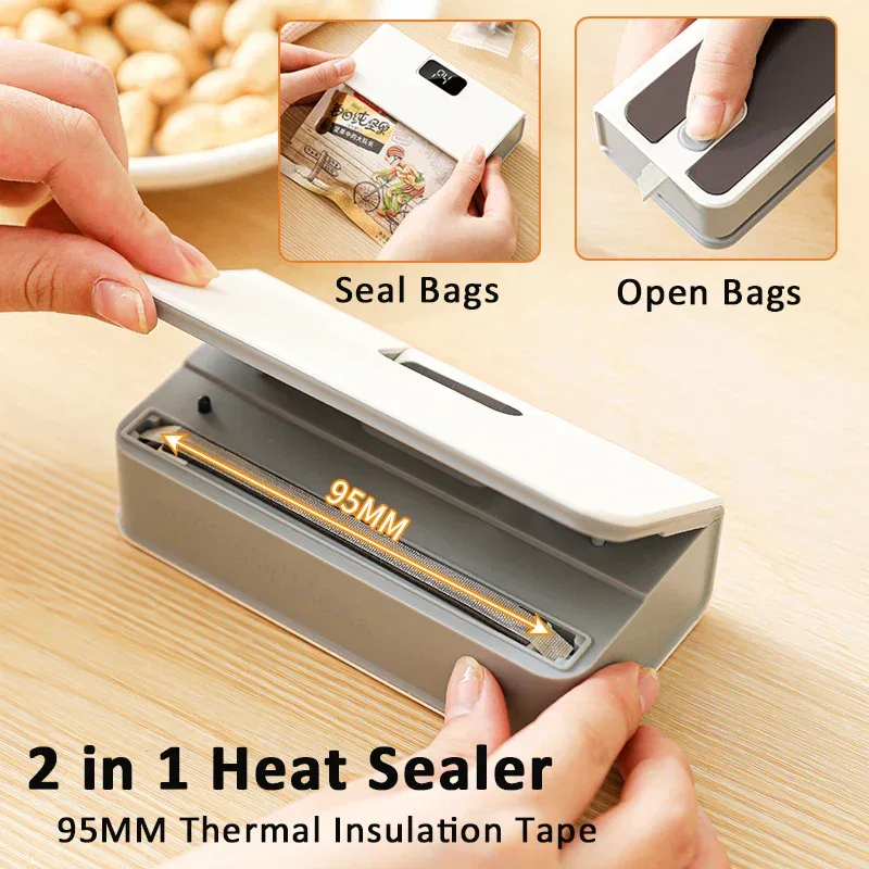 Plastic Bag Sealer Mini Heat Bag Sealing Machine Rechargeable Handheld Food Packaging Heat Sealer Thermal Bags Sealing Machine