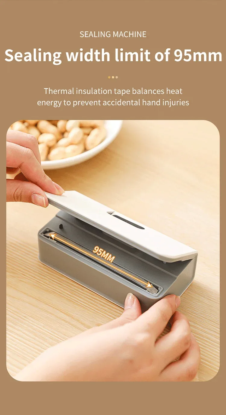 Plastic Bag Sealer Mini Heat Bag Sealing Machine Rechargeable Handheld Food Packaging Heat Sealer Thermal Bags Sealing Machine
