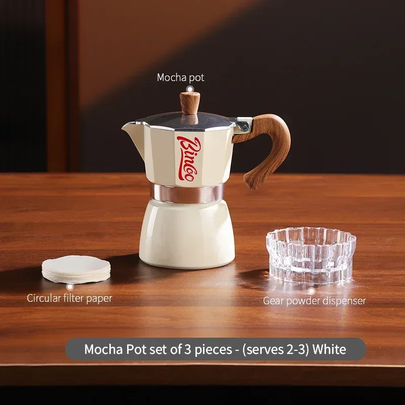 Bincoo Moka Pot and Electric Stove Combo Espresso Maker Compact Design for Small Spaces for Rich Italian Style Coffee Brewing