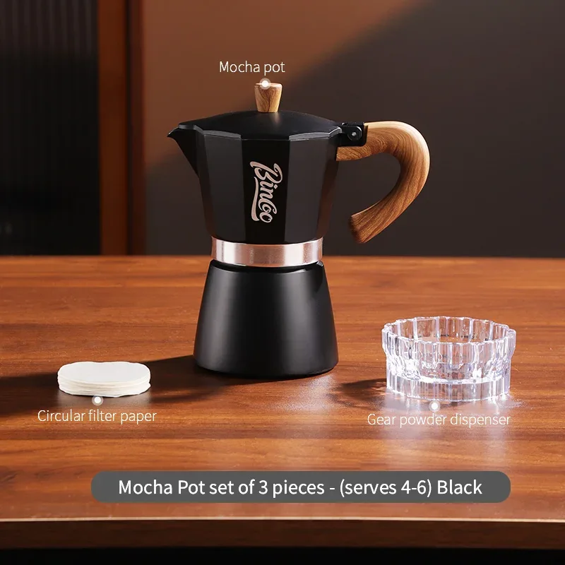 Bincoo Moka Pot and Electric Stove Combo Espresso Maker Compact Design for Small Spaces for Rich Italian Style Coffee Brewing