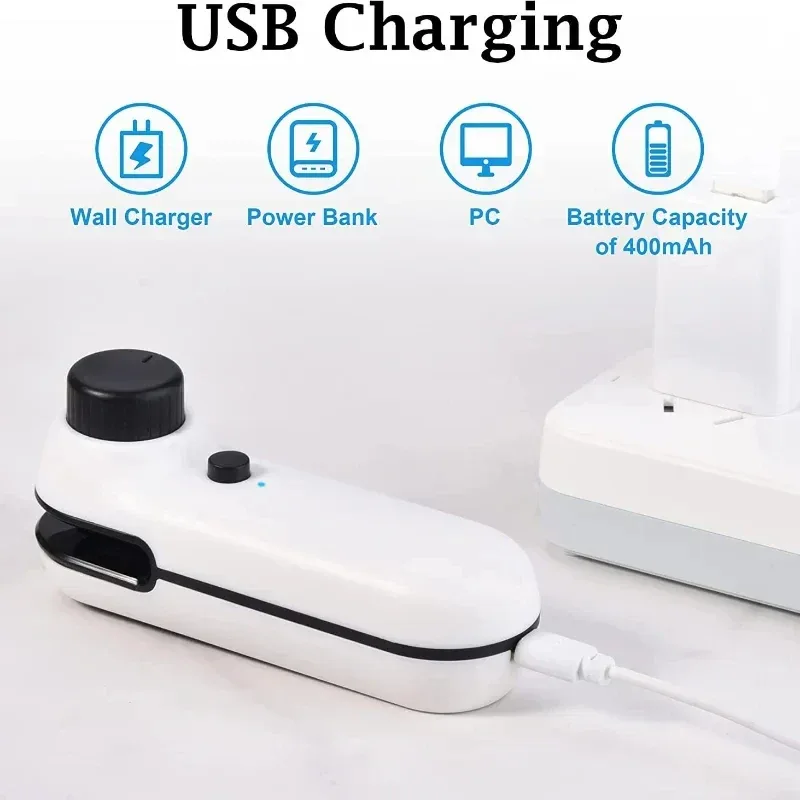 Rechargable USB 2 In 1 Bag Mini Heat Sealer Storage Bag Plastic Package Snack Sealer Clip Bag Handheld Heat Sealer Bag 2026