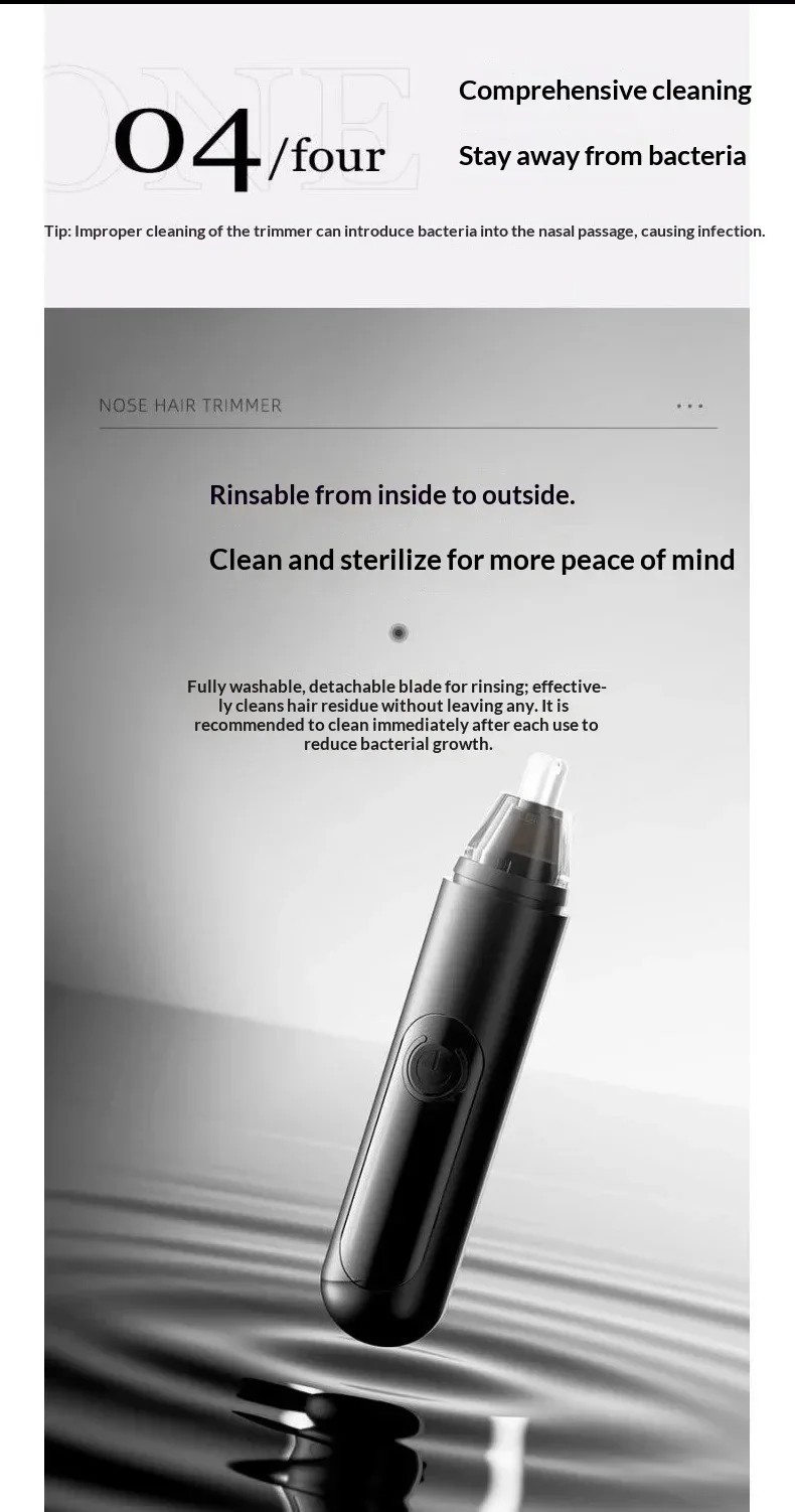 Mini Electric Nose & Facial Hair Trimmer Painless Safe for Men Women Ears Eyebrow Portable Waterproof Rechargeable Grooming