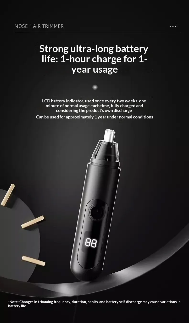Mini Electric Nose & Facial Hair Trimmer Painless Safe for Men Women Ears Eyebrow Portable Waterproof Rechargeable Grooming