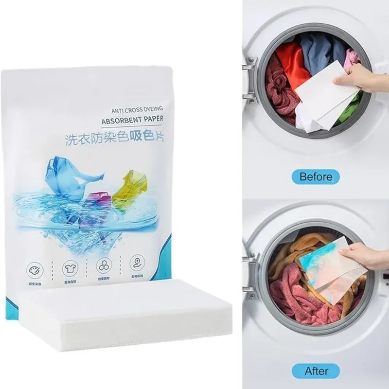 50-1400Pcs Laundry Tablets Laundry Paper Anti-Staining Mixing Color Mixing Absorption Washing Household for Washing Machine