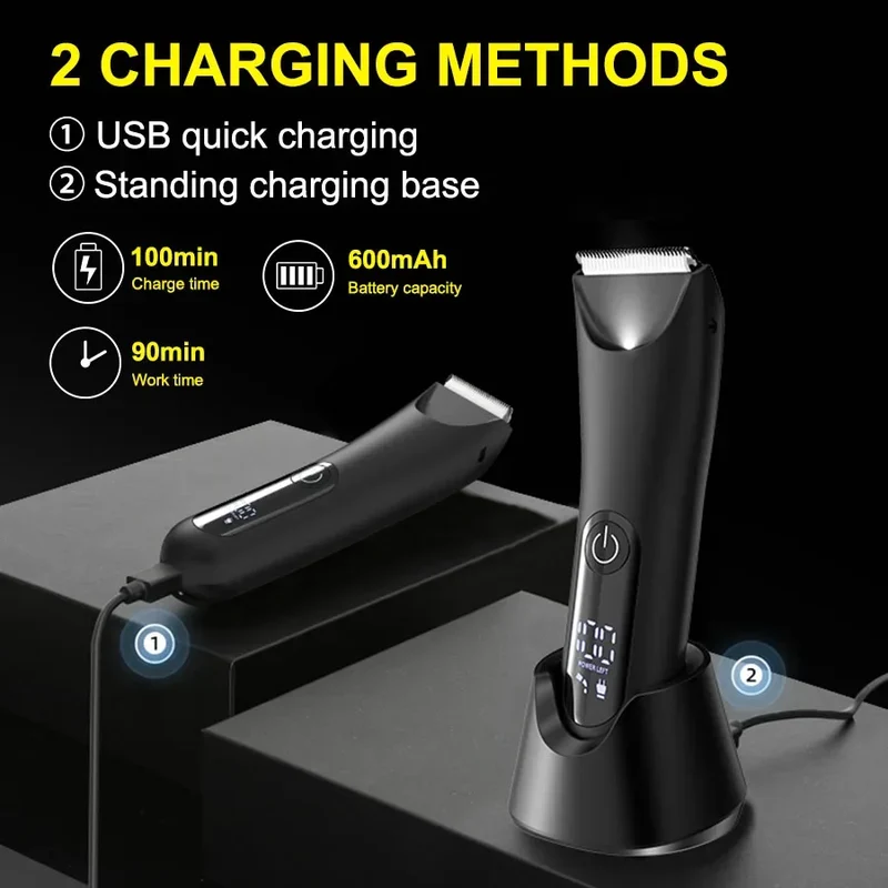 The Ballber Pro Electric Groin & Body Hair Trimmer for Men - Mens Body Groomer Kitfor Privates -Shaver for Hard to Reach Areas