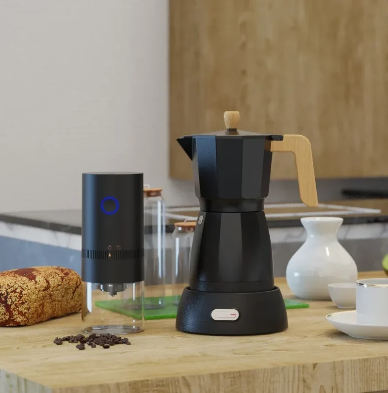 Coffee Maker Coffee Pot Portable Aluminum Electric Moka Pot White New Style
