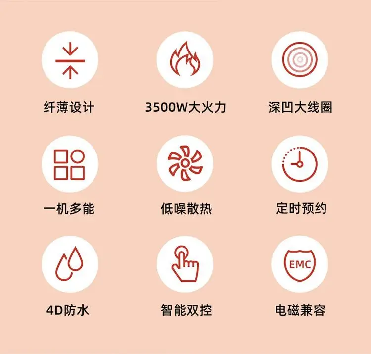 New 5000W concave induction cooker multifunctional energy-saving kitchen stove integrated pot cocina electrica