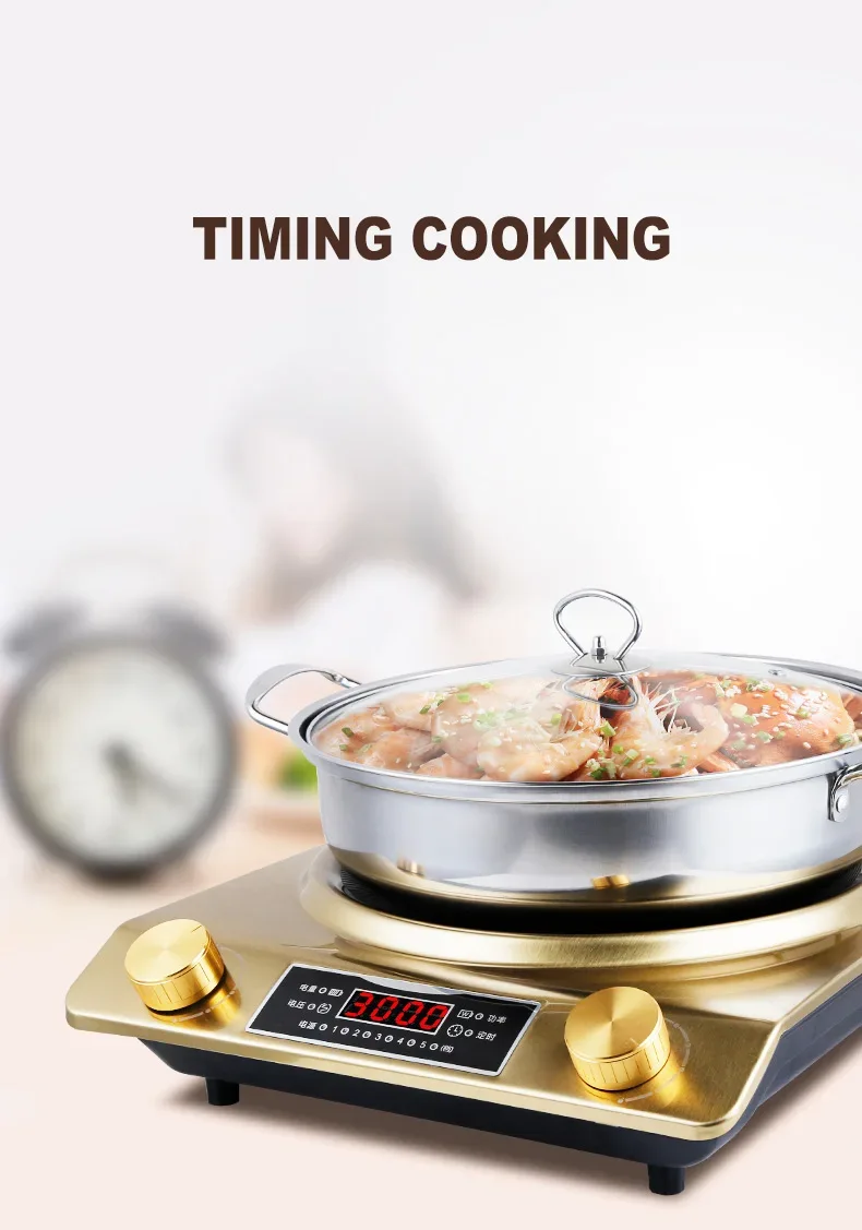 3000W Household Induction Cooker High-power Induction Cooking Stove Hot Pot Concave Cooking Machine