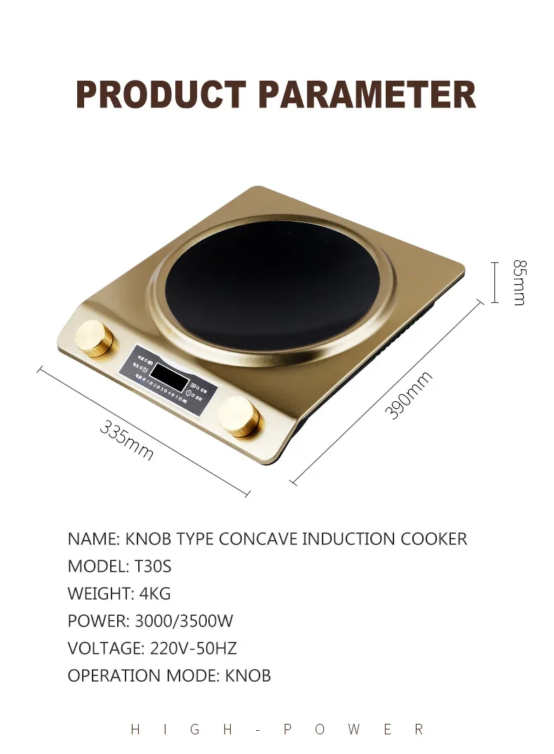 3000W Household Induction Cooker High-power Induction Cooking Stove Hot Pot Concave Cooking Machine