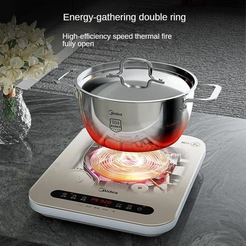 Midea Induction Cooker 2200W High Power Home Cooktop Built-in Timer Hotpot Cooker C22-Micca708 220V