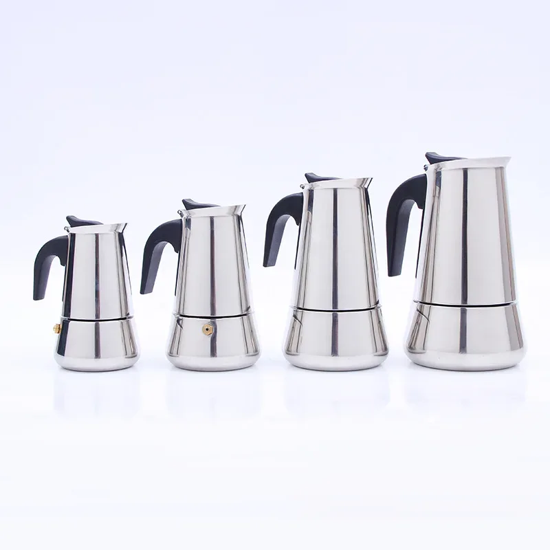 Stainless Steel Moka Pot Espresso Percolator Coffee Pots Electric Italian Turkish Portable Camping Moka Pots