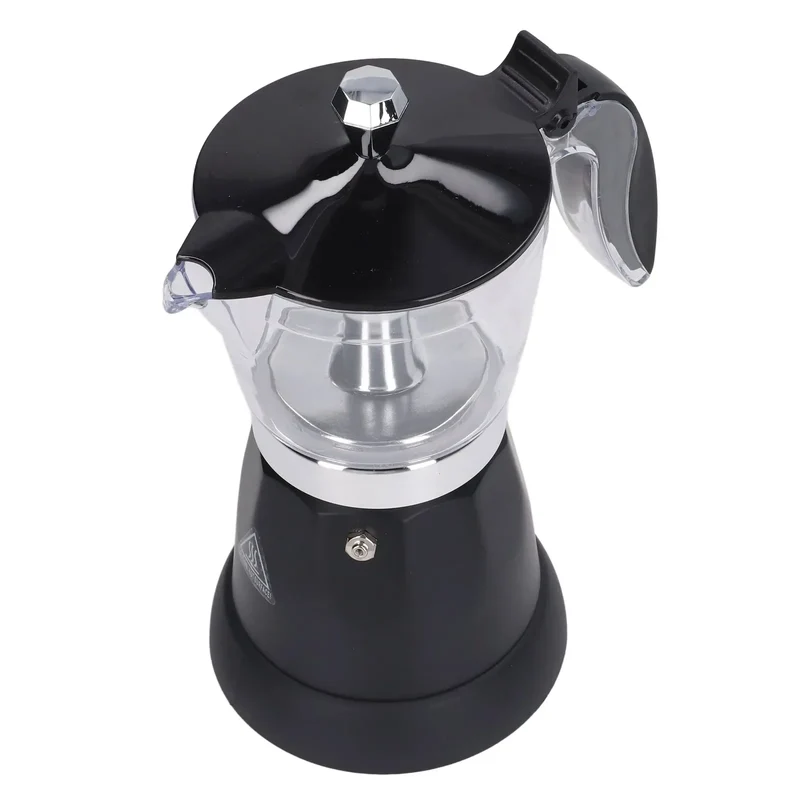Portable 6 Cup Electric Coffee Maker Transparent Top Italian Coffee Pot Machine 300ML for Home