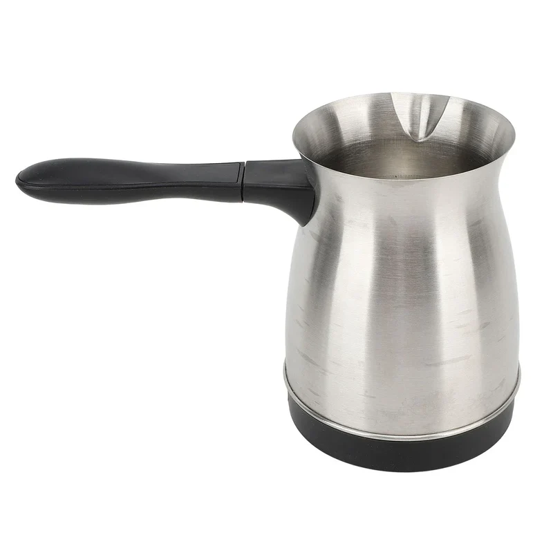 600ML Stainless Steel Electric Coffee Pot with Ergonomic Handle Turkish Coffee Maker Kettle for Home
