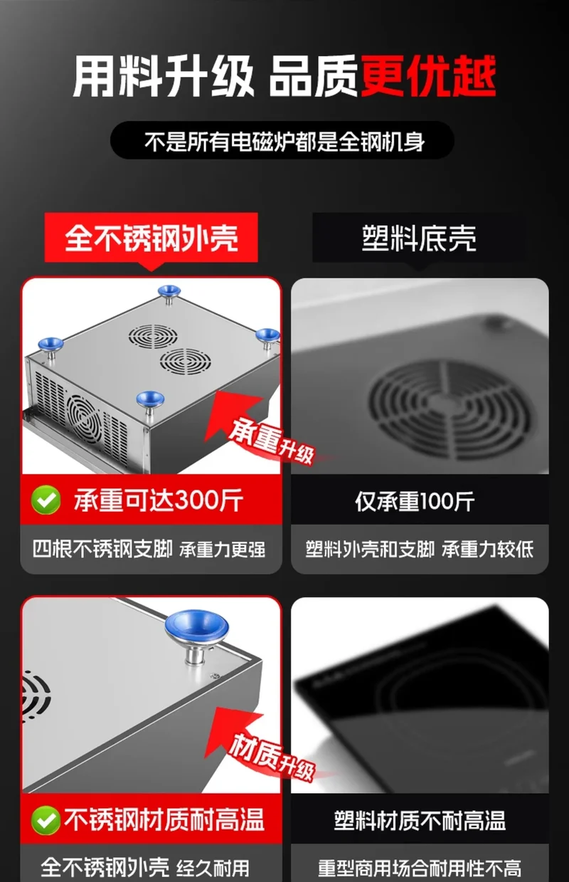Commercial induction cooker 5000w flat concave surface high power wok canteen restaurant boiling water hot stove