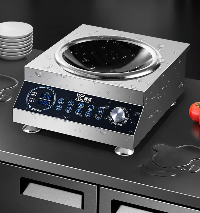 Commercial induction cooker 5000w flat concave surface high power wok canteen restaurant boiling water hot stove