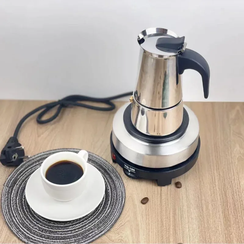 Electric Coffee Pot 1PC Coffee Maker Quick Convenient Electric Oven Coffee Maker Home Office Stainless Steel