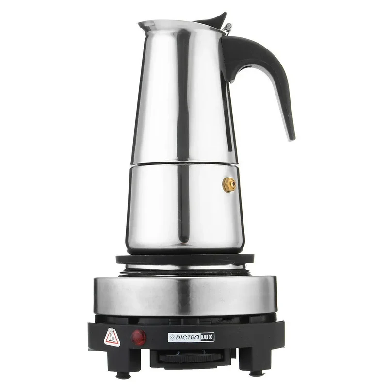 Electric Coffee Pot 1PC Coffee Maker Quick Convenient Electric Oven Coffee Maker Home Office Stainless Steel