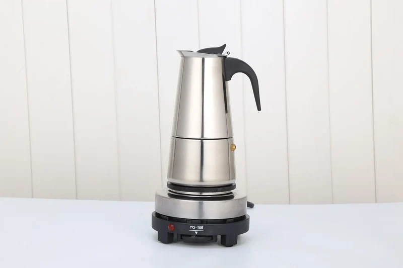 Electric Coffee Pot 1PC Coffee Maker Quick Convenient Electric Oven Coffee Maker Home Office Stainless Steel