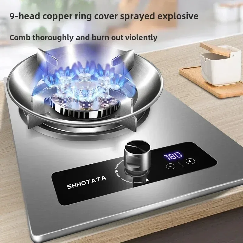 Built-in Kitchens Cookers Home Gas Stove Single Stove Stainless Steel Fierce Fire Stoves Table Kitchen Household use