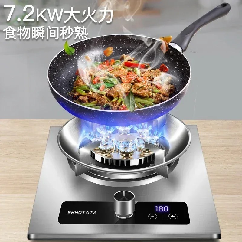 Built-in Kitchens Cookers Home Gas Stove Single Stove Stainless Steel Fierce Fire Stoves Table Kitchen Household use