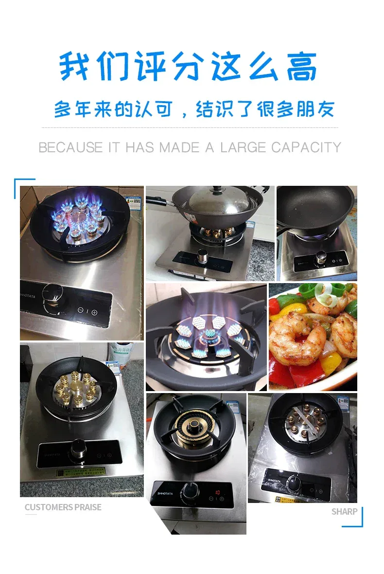 Built-in Kitchens Cookers Home Gas Stove Single Stove Stainless Steel Fierce Fire Stoves Table Kitchen Household use