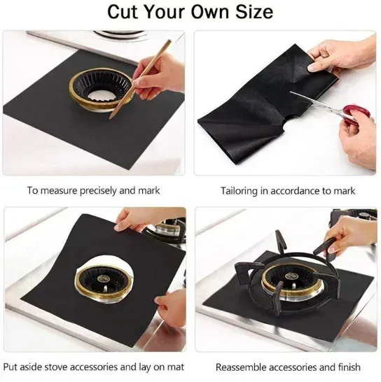1/4PCS Gas Stove Protector Stovetop Burner Covers Kitchen Accessories Washable Mat Cooker Cover cooking stove cover