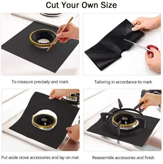 1/4PCS Gas Stove Protector Stovetop Burner Covers Kitchen Accessories Washable Mat Cooker Cover cooking stove cover