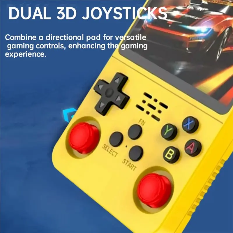 A13E-Retro Handheld Game Console R36S 3.5" IPS Screen 128GB Storage Dual 3D Joystick 3200Mah Battery Video Gaming Device